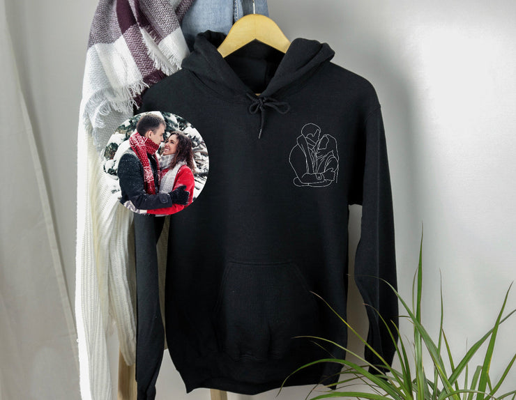 Embroidered Portrait Hoodie Medium / Black